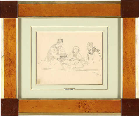 Кустодиев Борис Михайлович. Игра в карты. Пароход "Суворов"